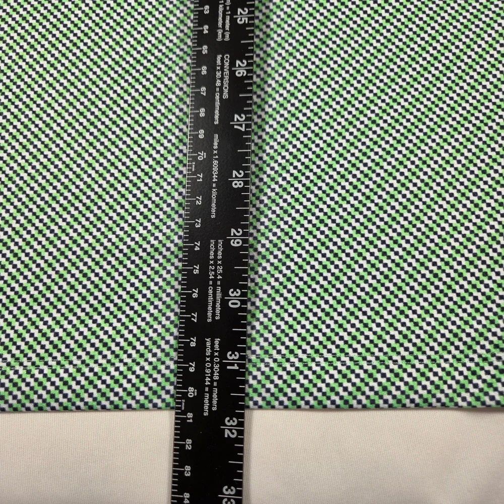 Under Armour Mens 2XLT Performance Polo Green Navy Blue Micro Check Golf Shirt - Picture 7 of 8